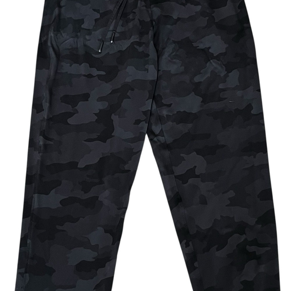 Lululemon Womens Size 8 Black Camo Drawstring Athletic Pants Relaxed Fit EUC